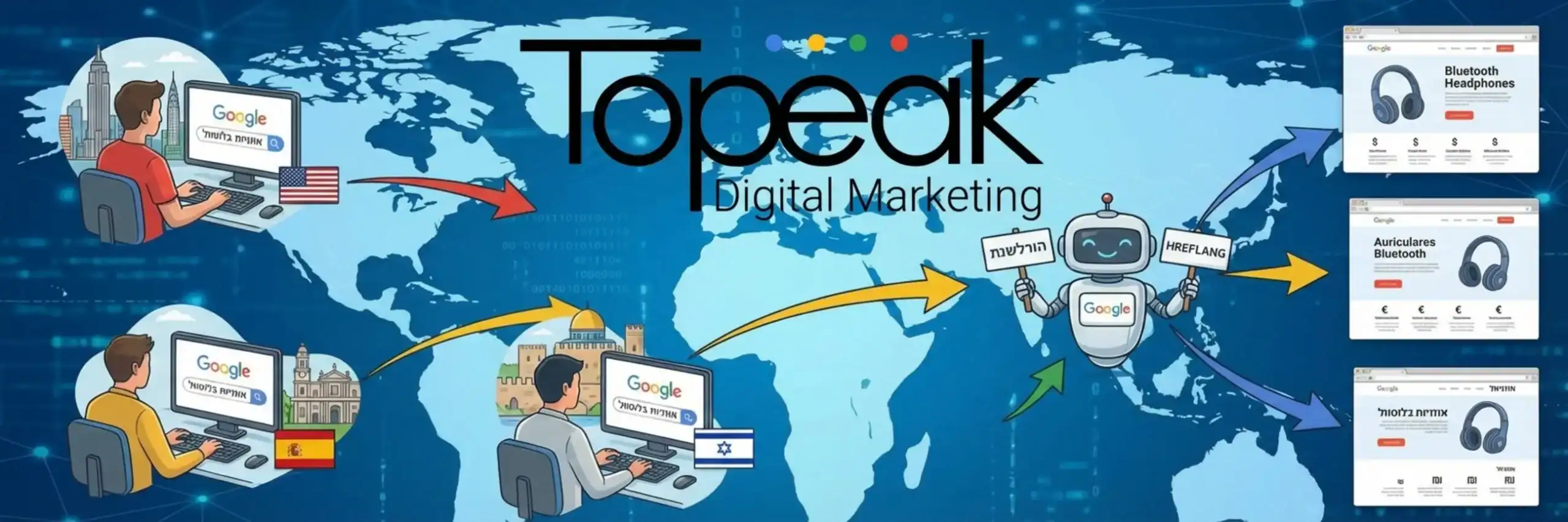 אינפוגרפיקה המציגה מפת עולם עם משתמשים במדינות שונות - ארה