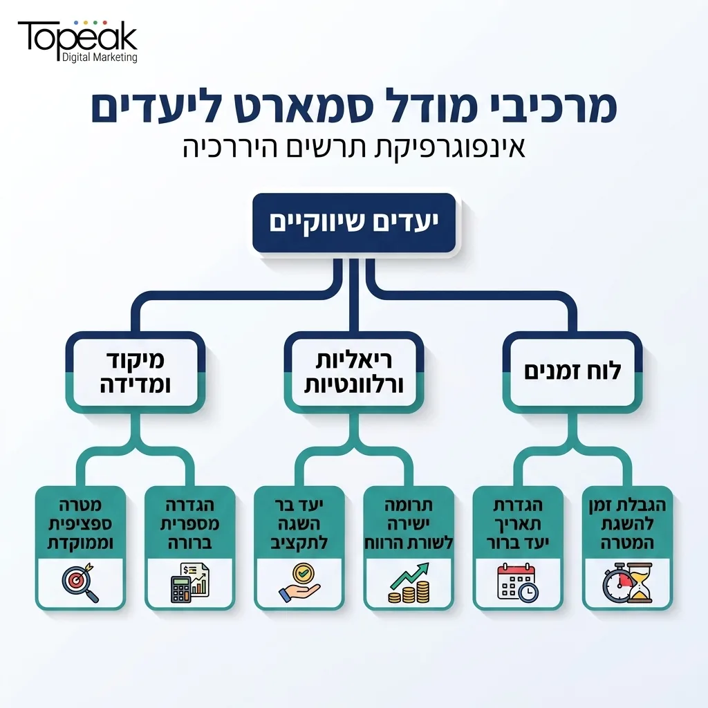 אינפוגרפיקה — מרכיבי מודל סמארט ליעדים: יעדים שיווקיים