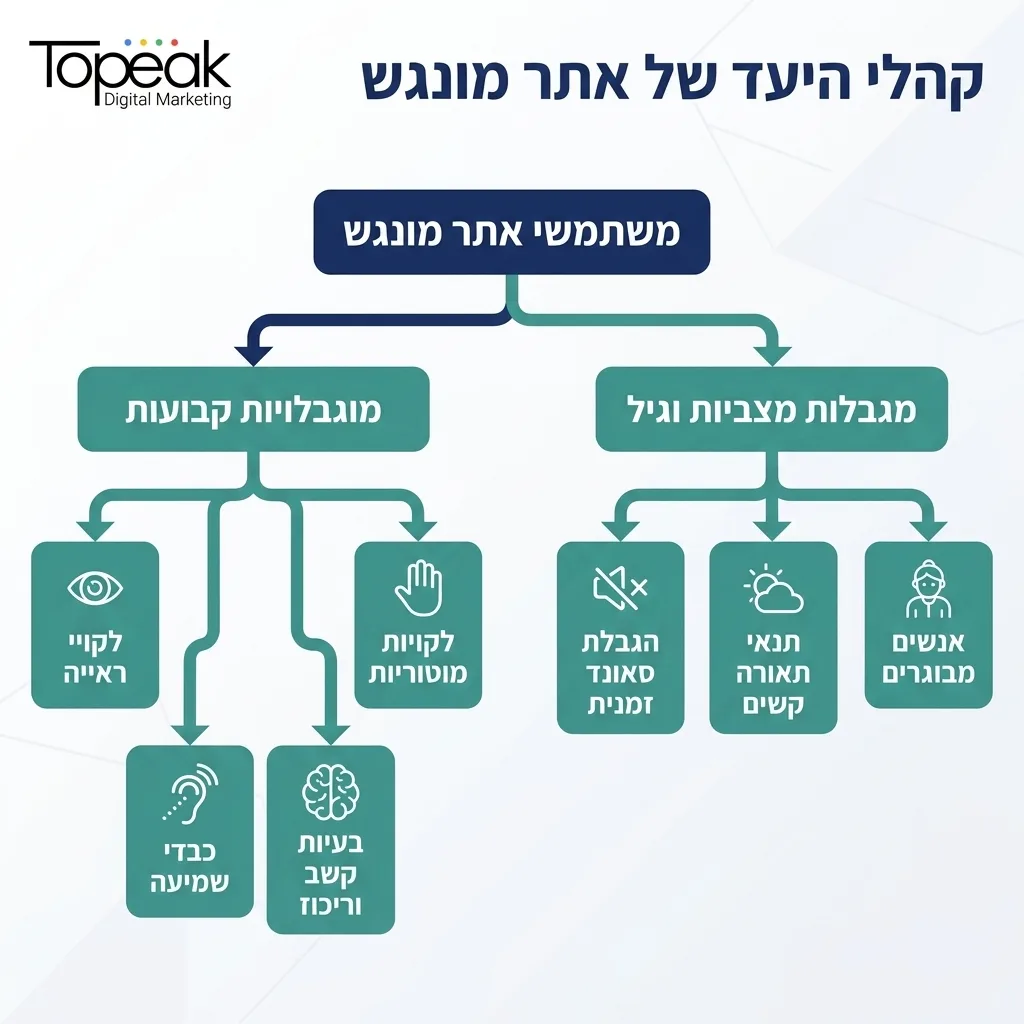 אינפוגרפיקה — קהלי היעד של אתר מונגש: משתמשי אתר מונגש